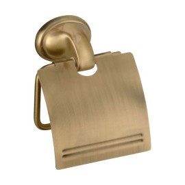 Porta rotolo con coperchio in vecchio ottone, serie revival Daniel Rubinetterie REPR91063