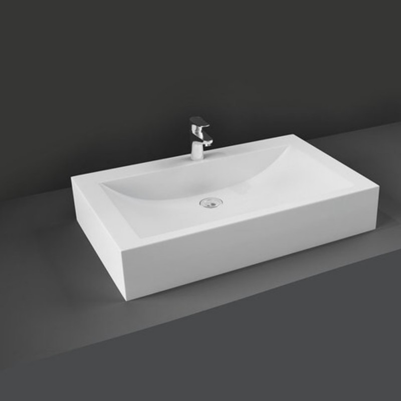 Lavandino rak serie scoop da appoggio rettangolare in ceramica Rak Ceramics SCACER0547LA