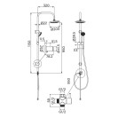 Colonna doccia serie airone cromata con soffione 20 cm in abs e doccetta 5 funzioni Idrobric SCACOL0085CR