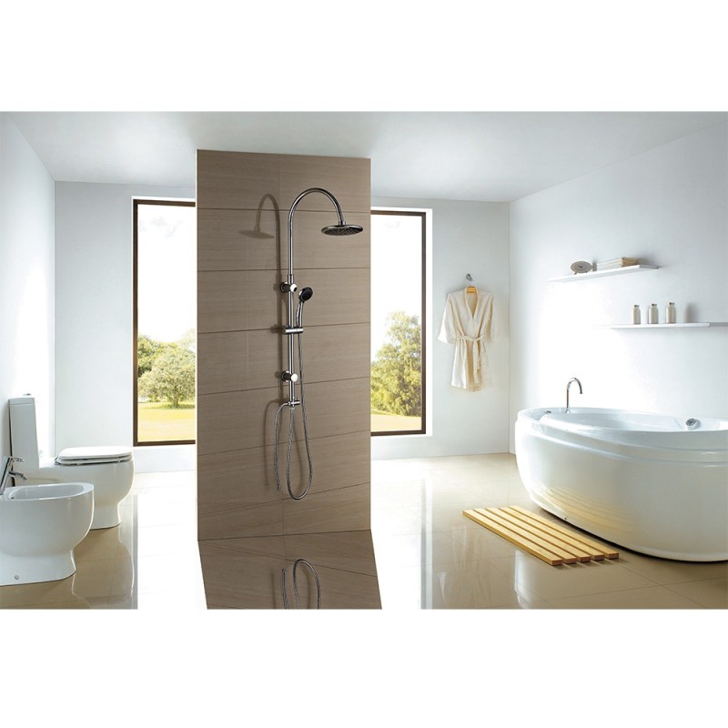 Colonna doccia serie gru con soffione di diametro 20 cm e doccino 5 funzioni Idrobric SCACOL0083CR