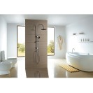 Colonna doccia serie gru con soffione di diametro 20 cm e doccino 5 funzioni Idrobric SCACOL0083CR