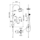 Colonna doccia serie gru con soffione di diametro 20 cm e doccino 5 funzioni Idrobric SCACOL0083CR