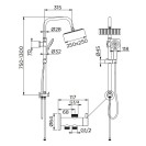Colonna doccia serie oasi design quadro e risparmio acqua integrato con soffione in acciaio Idrobric SCACOL0094CR