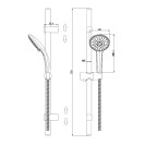 Saliscendi serie minu con doccino a tre getti e regolazione altezza Idrobric BLISAL0133CR