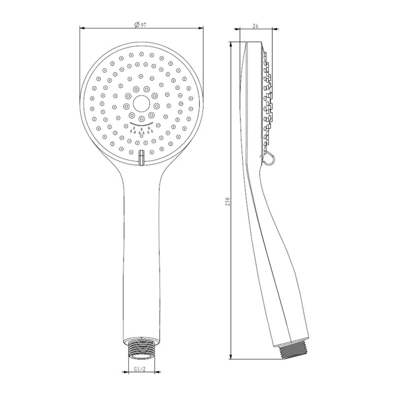 Doccino a risparmio acqua cromato con tre getti eternity Idrobric BLIDOC0195CR Doccino a risparmio acqua cromato con tre getti eternity Idrobric BLIDOC0195CR