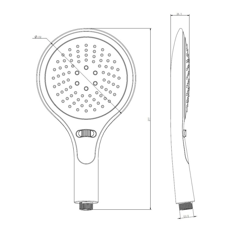 Doccino serie circe 2 getti finitura acciaio con risparmio acqua Idrobric BLIDOC0168AC