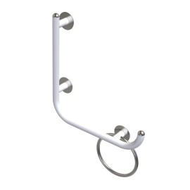 Maniglia di sicurezza disabili e terza eta 50x50 destra bianco opaco giotto Goman GIO-X5050D/30