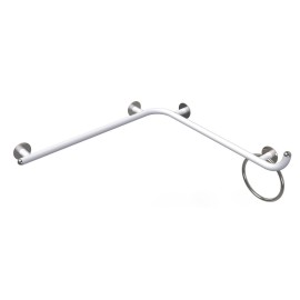 Maniglia di sicurezza angolare 70x70 destra giotto inox bianco opaco Goman GIO-XA01D/30