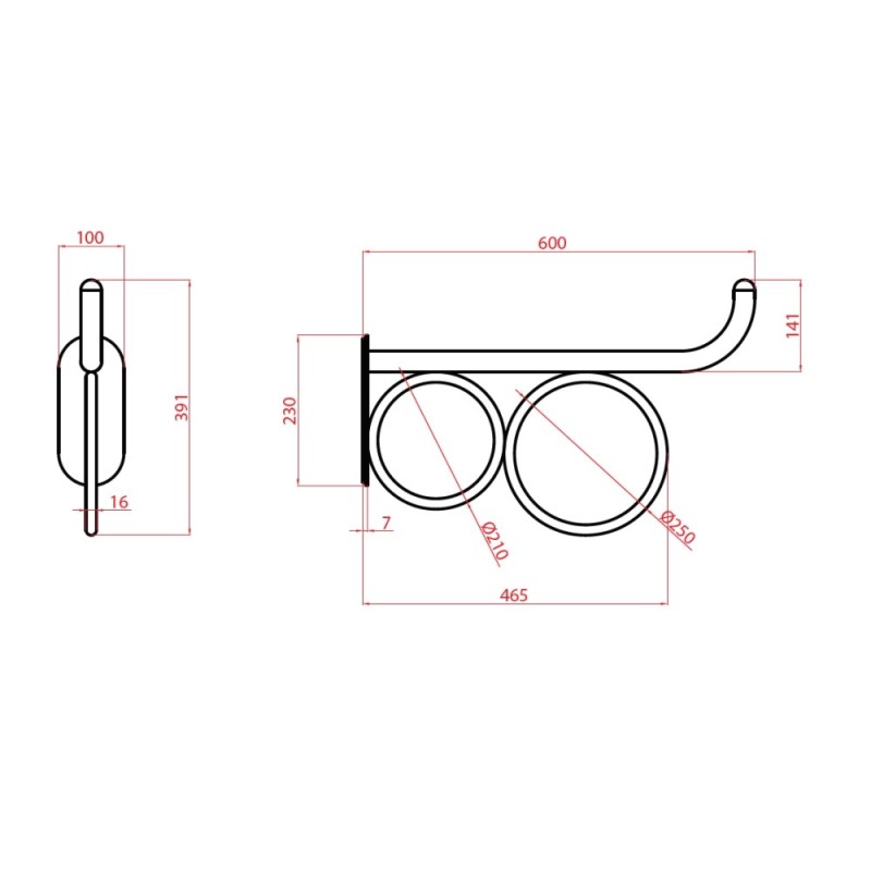 Maniglia 60 cm bagno disabili terza eta giotto inox bianco opaco Goman GIO-XB60/30