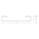 Porta salviette serie cubo a muro 45 cm - fissaggio ad incollo o con viti Aquasanit A20190BCR