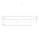 Porta salviette serie wire a snodo - fissaggio ad incollo o con viti Aquasanit A200150CR