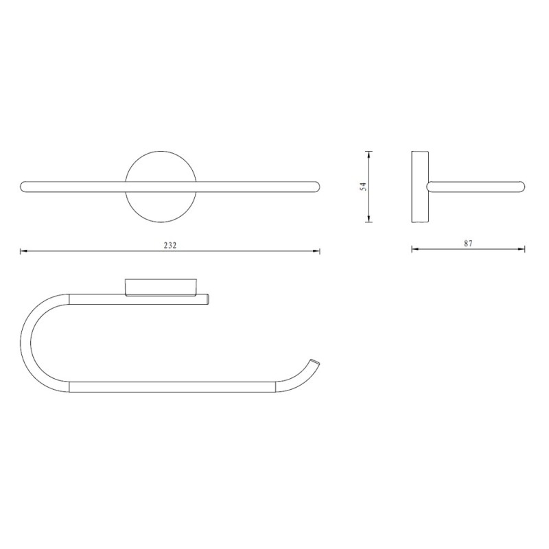 Porta salviette serie wire 20 cm ideale per bidet - fissaggio ad incollo o con viti Aquasanit A20089XCR