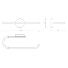 Porta salviette serie wire 20 cm ideale per bidet - fissaggio ad incollo o con viti Aquasanit A20089XCR