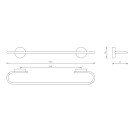 Porta salviette serie wire 45 cm - fissaggio ad incollo o con viti Aquasanit A20090BCR