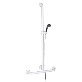 Goman maniglia inox con saliscendi doccia bianco Goman D012050/01