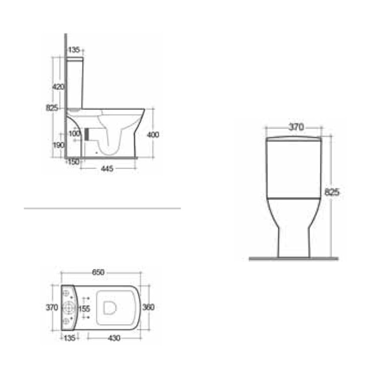 Vaso monoblocco serie summit scarico multi Rak Ceramics SCACER0401VM