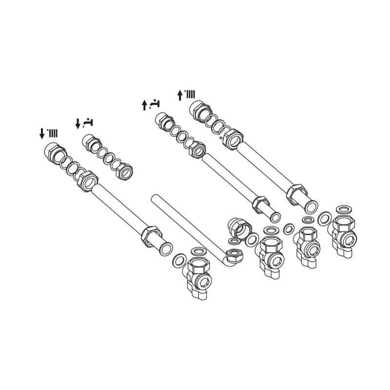 Kit raccordi 4 rubinetti per caldaie ariston Ariston M0768 KIT