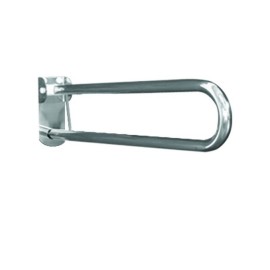 Barra maniglione ribaltabile cm 83 con porta rotolo inox lucido Goman XB83P/93