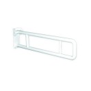 Barra maniglione ribaltabile con porta rotolo cm 80 idoneo a persone disabili e di terza etã€ alluminio nylon bianco Goman AN...