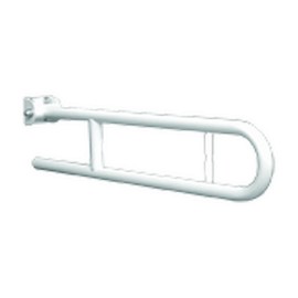 Barra maniglione ribaltabile cm 60 con porta rotolo nylon bianco Goman N-ZB04P