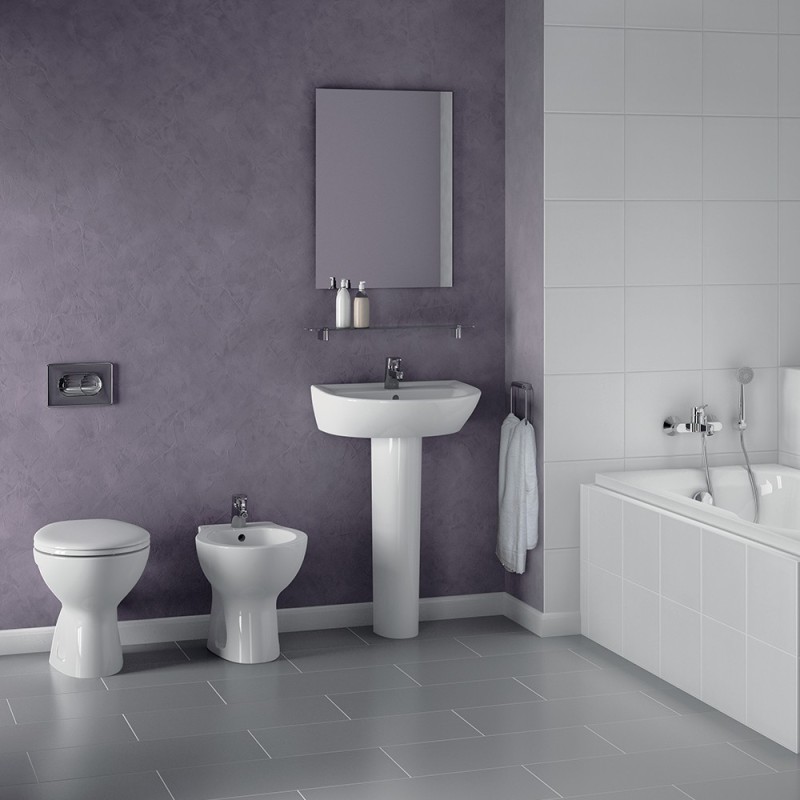 Vaso a terra serie quarzo/palio con scarico a parete Ceramica dolomite U00546