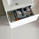 Composizione sospesa vitale 100 cm bianco lucido completa di specchio e applique ROYO SCAMOB0013CP