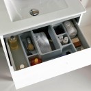 Composizione sospesa vitale 80 cm bianco lucido completa di specchio e applique ROYO SCAMOB0006CP