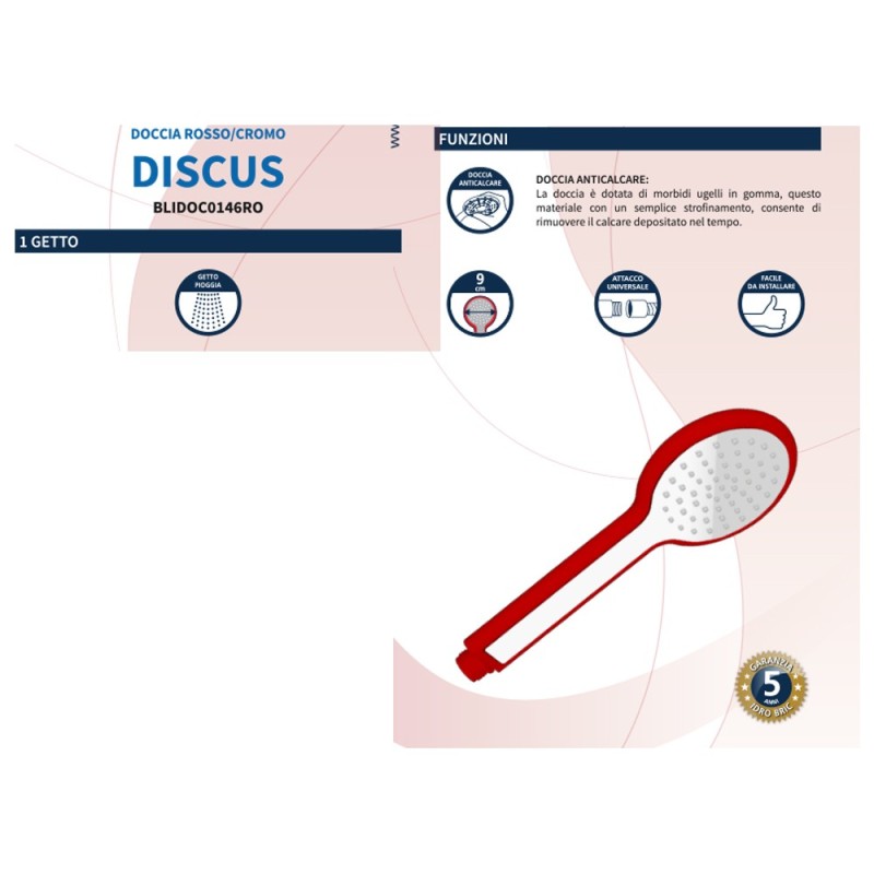Doccino serie discus a 1 getto finitura rossa Idrobric BLIDOC0146RO