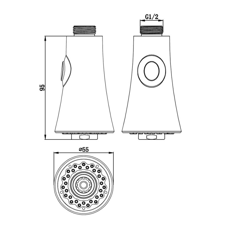 Doccetta a campana di ricambio per miscelatori lavello Idrobric BLIDOC0181CR