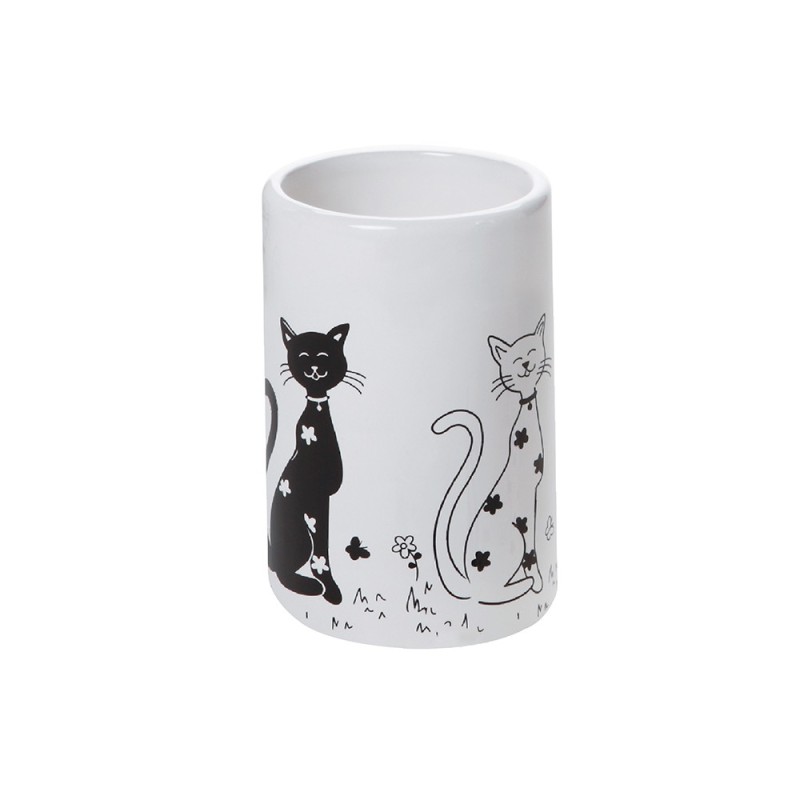 Bicchiere serie fibi in ceramica bianco decorato Aquasanit QC7100