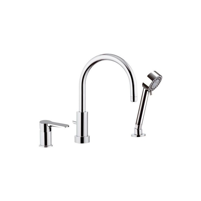 Miscelatore bordo vasca minimale con doccetta - serie winner Remer W07