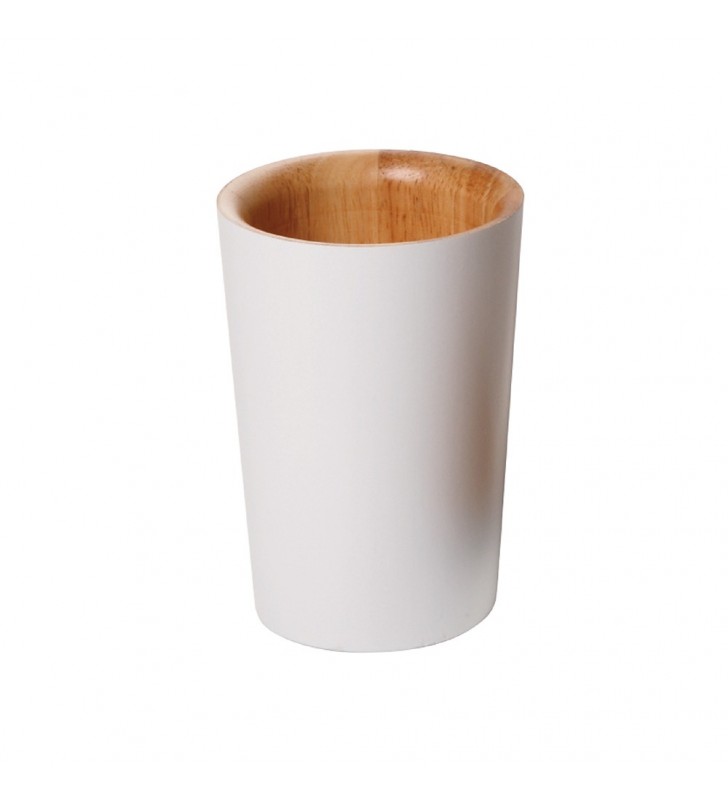  QB6100 Bicchiere legno/bianco - serie wood 