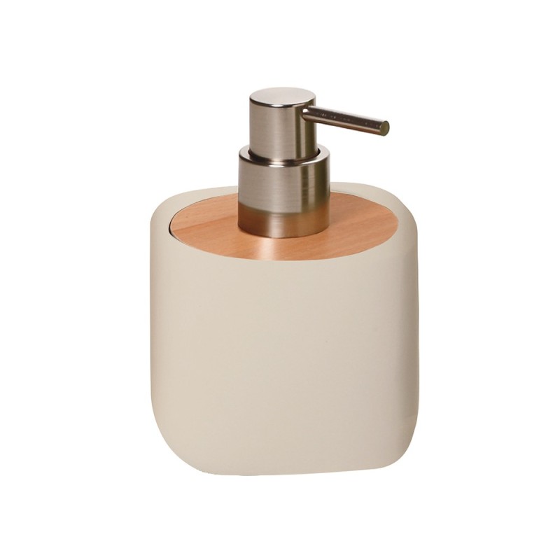 Porta Scopino In Ceramica E Legno – Serie Twin, Colore Sabbia, Design Moderno Per Cucina