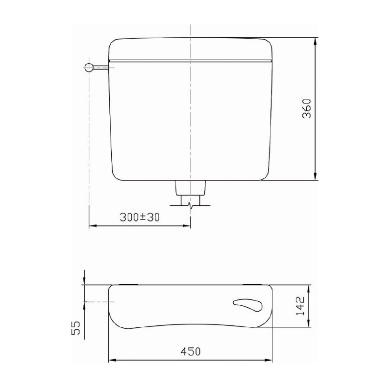 Cassetta wc con installazione a zaino completa di accessori. Kariba M0555
