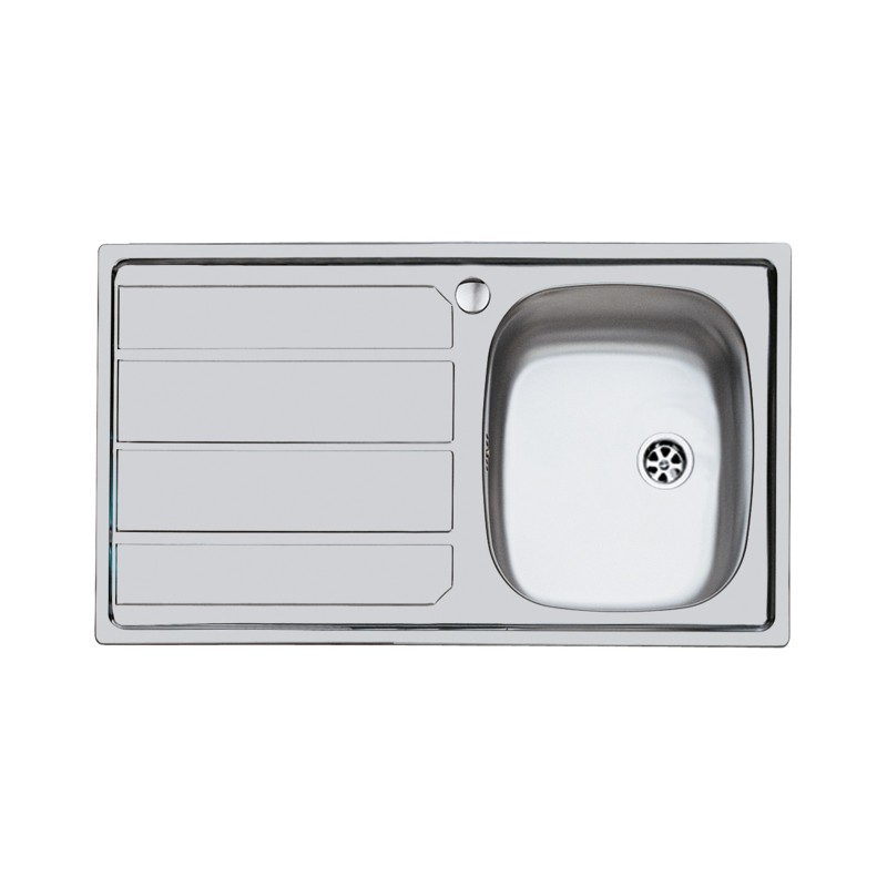 Lavello inox 1v dxsc. 79x50 inc. Idroclic U81020 DX1