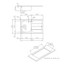 Lavello inox 1v dxsc. 79x50 inc. Idroclic U81020 DX1
