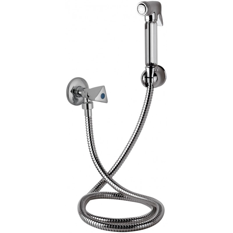 Doccetta bide con doccia a pulsante, flessibile, rubinetto e supporto lux - set relax Remer 332REZ129 Doccetta bide con doccia a pulsante, flessibile, rubinetto e supporto lux - set relax Remer 332REZ129