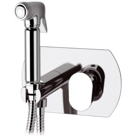 Miscelatore incasso per shut-off arrotondato con doccetta, supporto e flessibile doccia Remer L60