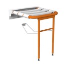 Sedile per doccia ribaltabile con rinforzo a terra, arancio Goman LEO-X816/65