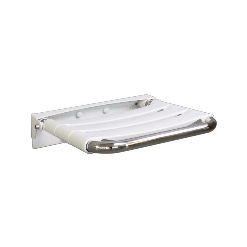 Seggiolino per doccia ribaltabile inox lucido seduta con doghe Goman X811/93