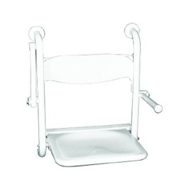 Sedile doccia ribaltabile con braccioli reclinabili e schienale, inox nylon Goman N-X820