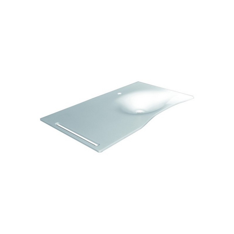 Lavabo flat cm 92 con staffa, con vasca a destra Goman FLAT92D/01