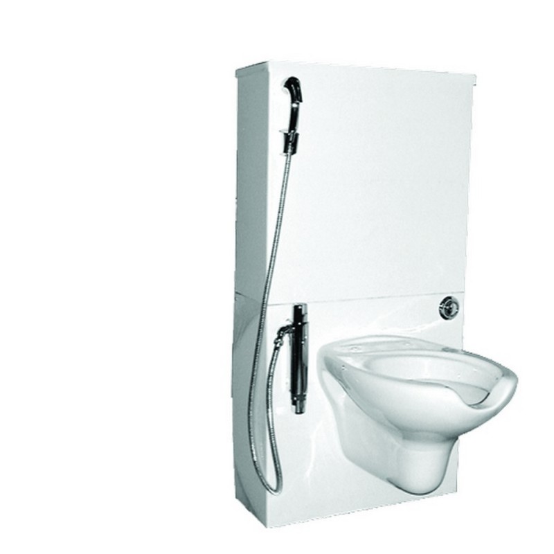 Parete attrezzata di cm h 120 con vaso sospeso, miscelatore e doccetta Goman D0500/01