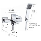 Rubinetto esterno per vasca con doccia duplex - serie qubika Remer Q02