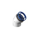 Curva 45 gradi coassiale maschio-femmina di d60-100 mm in acciaio e alluminio Idrobric SCACAL0188CU