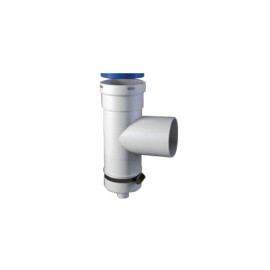 Tee maschio-femmina con scarico condensa in alluminio estruso d80 mm e sp 1 mm Idrobric SFUCAL0118TE