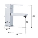Miscelatore qubika per lavabo design moderno completo di piletta Remer Q1X