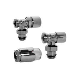 Kit termoarredo cromato: valvola piã¹ detentore piã¹ comando termostatico d1-2 pollice Idrobric VALVAL0059KI