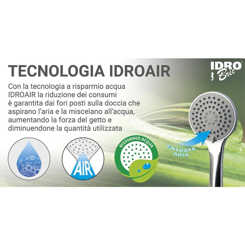 Doccino serie circe 2 getti finitura acciaio con risparmio acqua Idrobric BLIDOC0168AC
