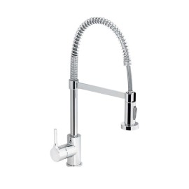 Miscelatore per lavello con bocca alta a molla, provvisto di doccetta a 2 getti con attacco magnetico, serie denver Idrobric ...